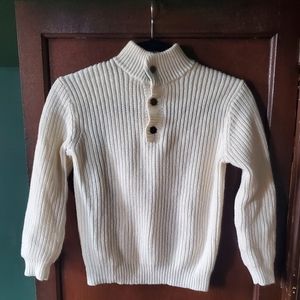 Vintage Mockneck Wool Blend Henley Sweater